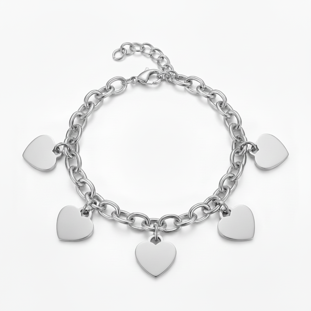 Pulsera Initial "Custom Hearts"