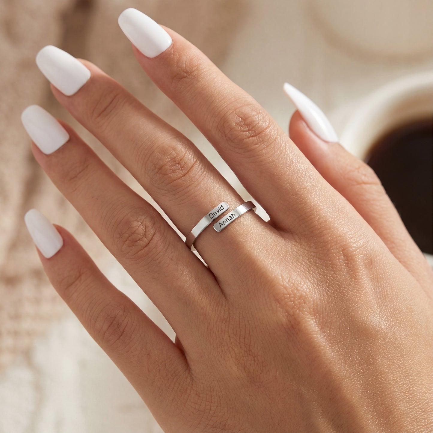 Anillo Ajustable de Doble Nombre "Dual Soul"