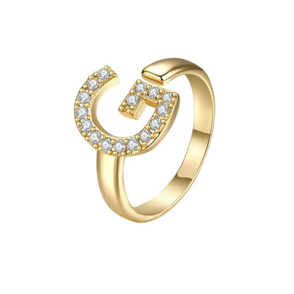 Anillo Ajustable con Inicial "Twinkle"