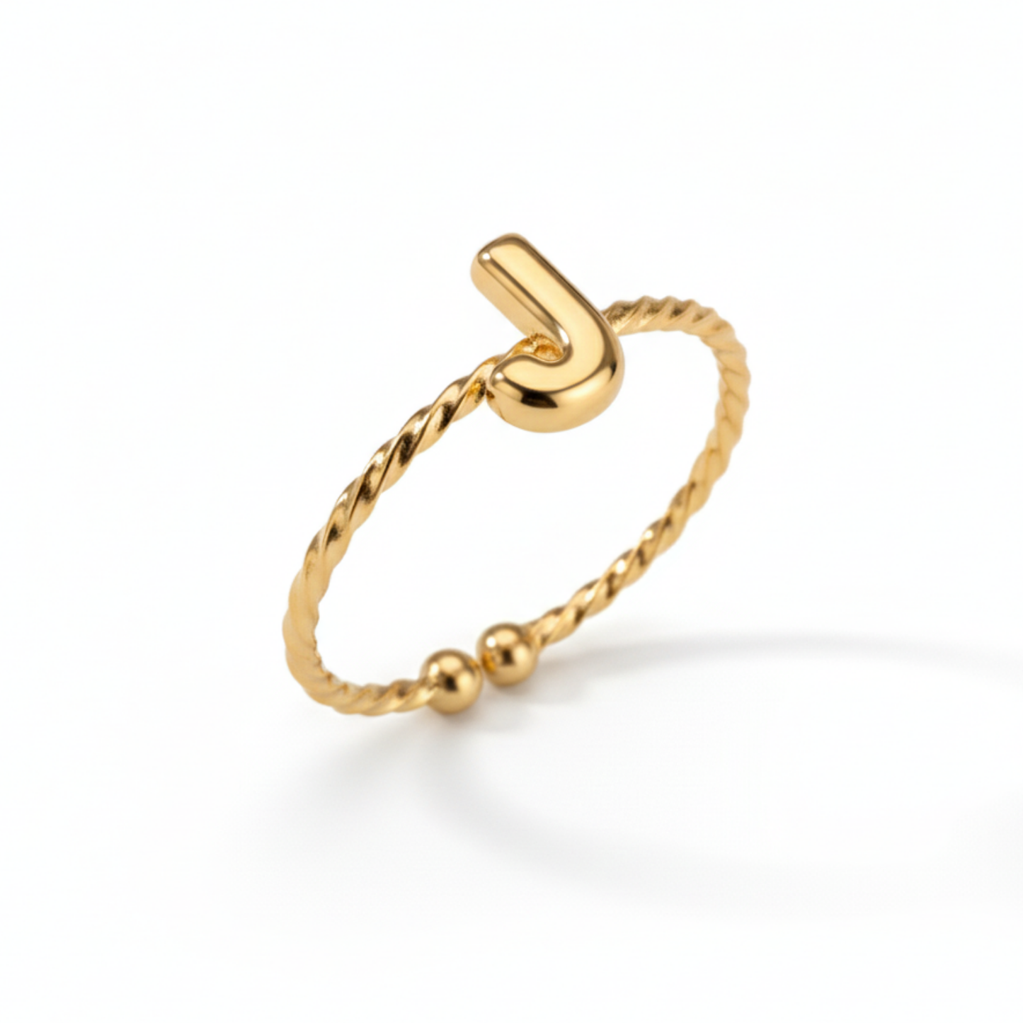 Anillo Ajustable con Inicial "Minimalista"