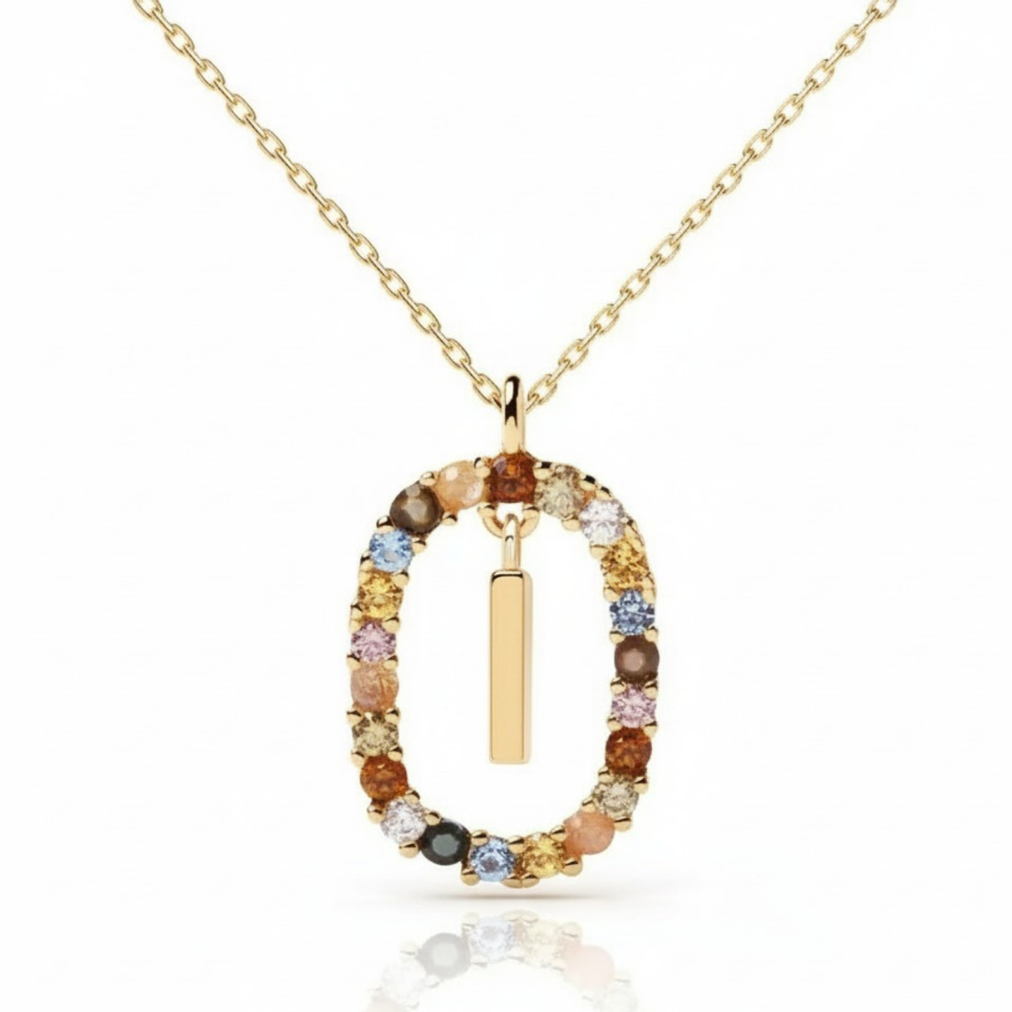 Collar con inicial "Arcoíris"