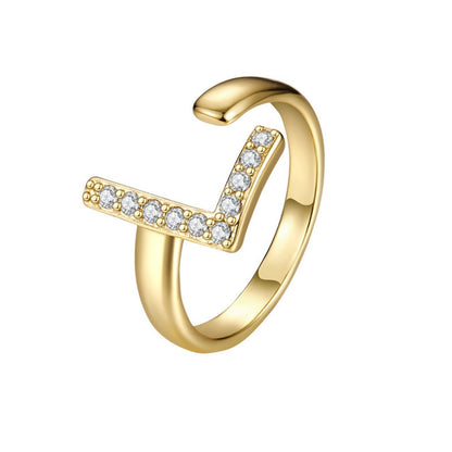 Anillo Ajustable con Inicial "Twinkle"