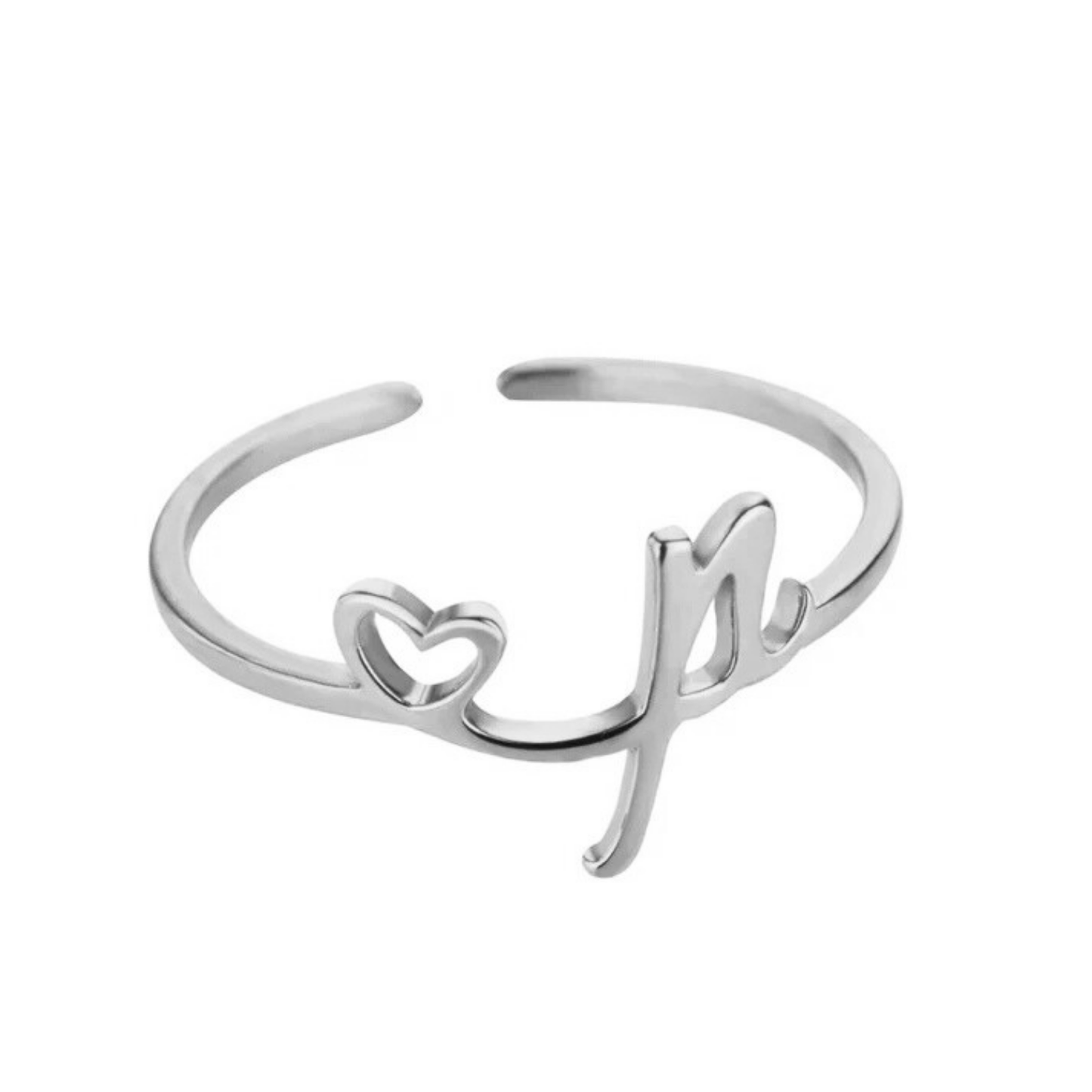 Anillo Ajustable con Inicial "Pretty"