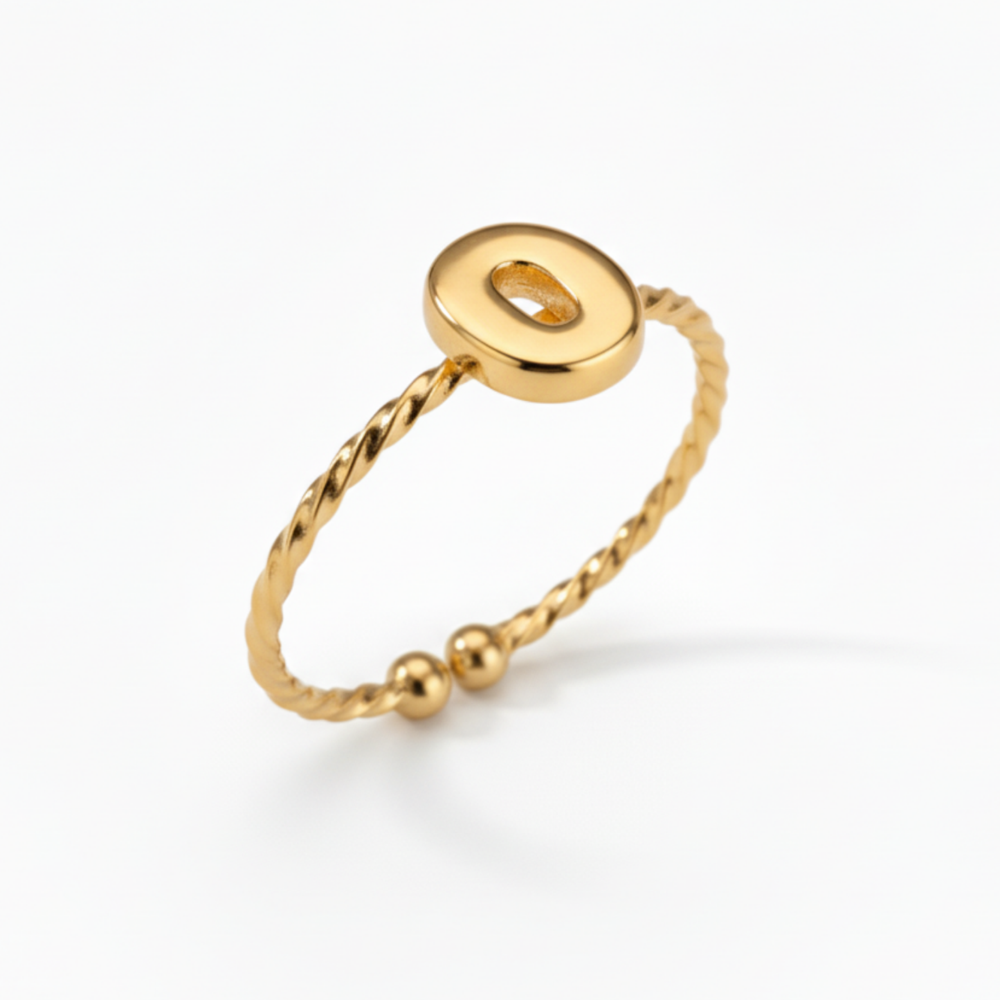 Anillo Ajustable con Inicial "Minimalista"