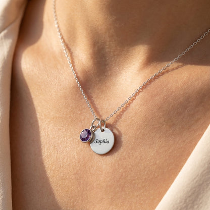 Collar grabado "Disco de piedra natal"