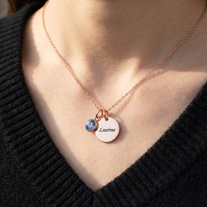 Collar grabado "Disco de piedra natal"