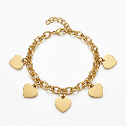 Pulsera Initial "Custom Hearts"