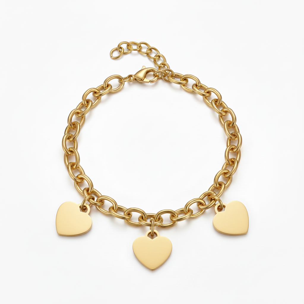Pulsera Initial "Custom Hearts"