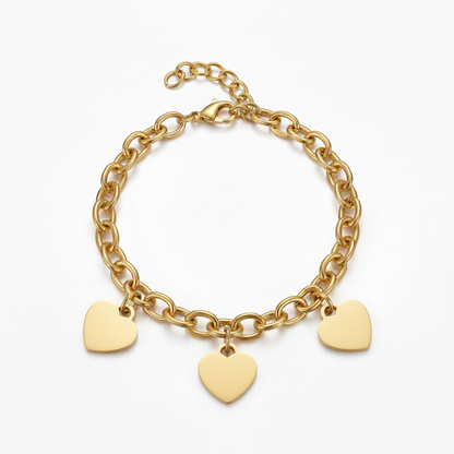 Pulsera Initial "Custom Hearts"