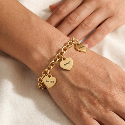 Pulsera Initial "Custom Hearts"