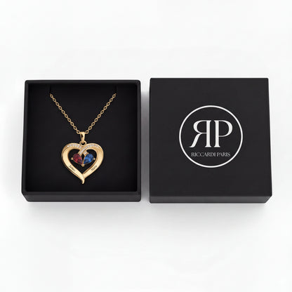 Name BirthStone Necklace "Golden Heart"