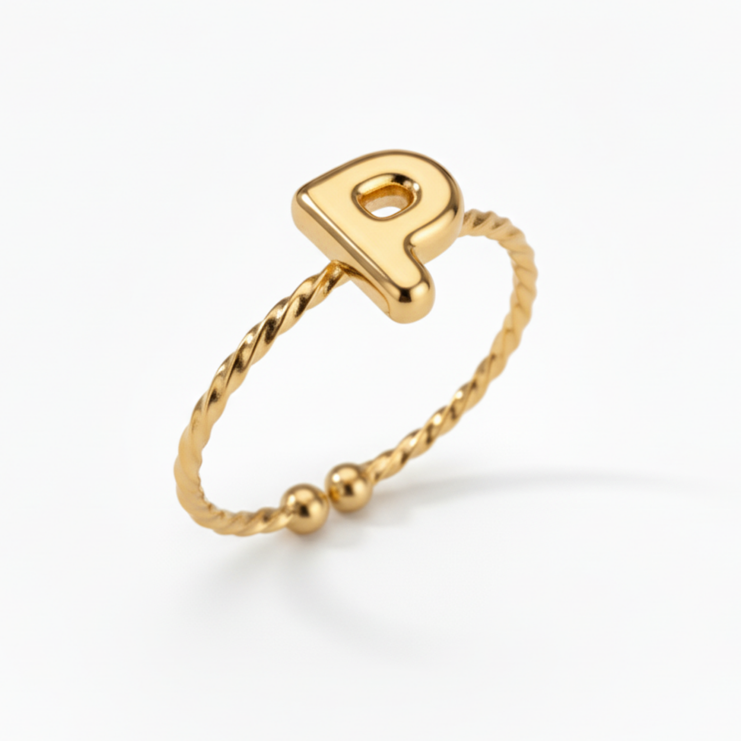 Anillo Ajustable con Inicial "Minimalista"