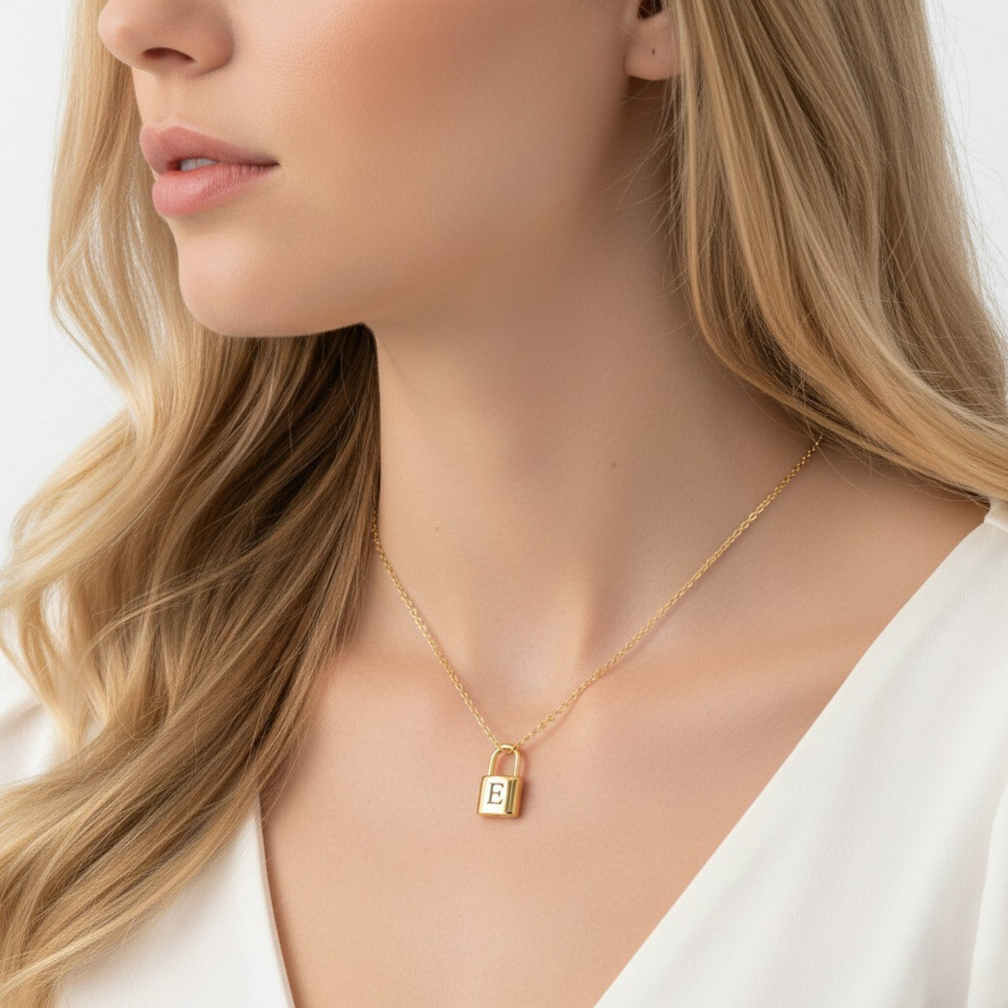 Collar Inicial "Cerradura Dorada"