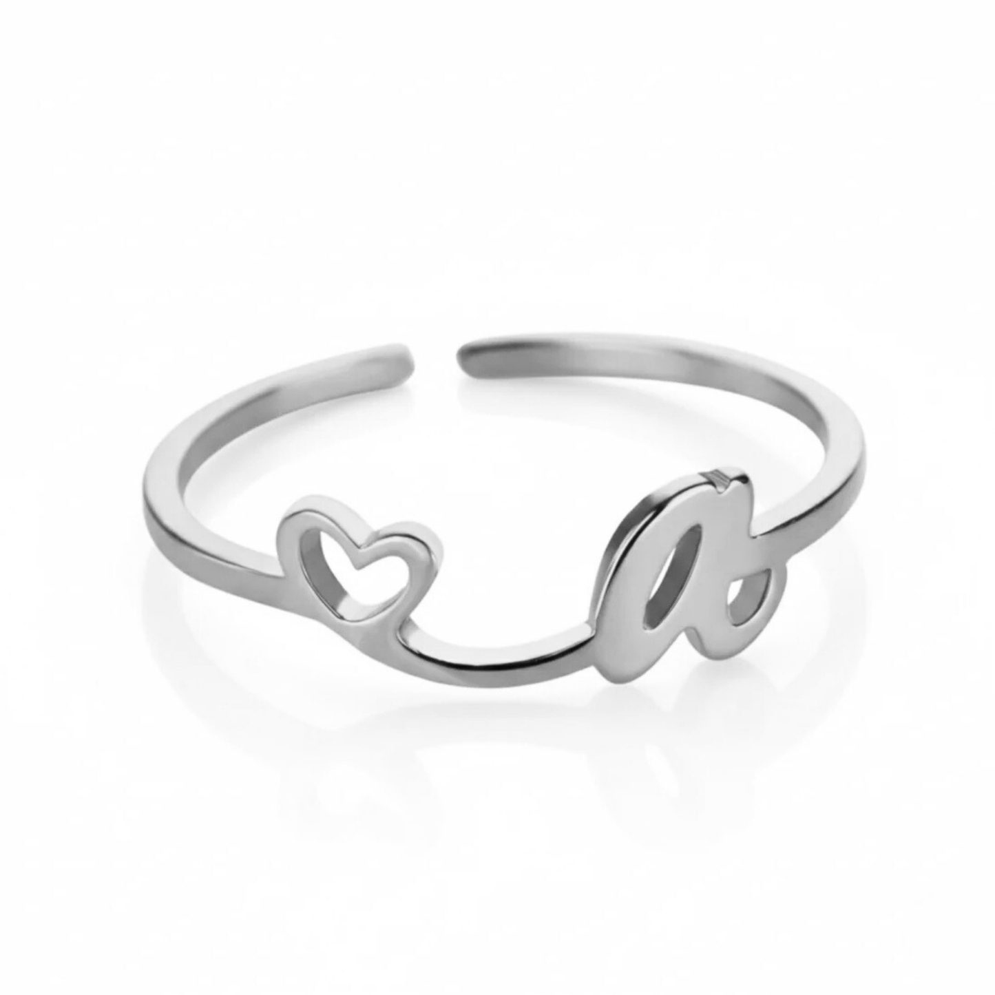 Anillo Ajustable con Inicial "Pretty"