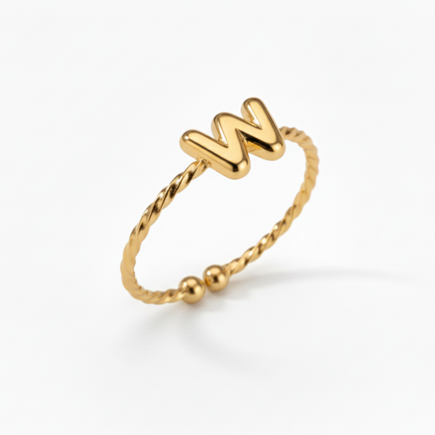 Anillo Ajustable con Inicial "Minimalista"