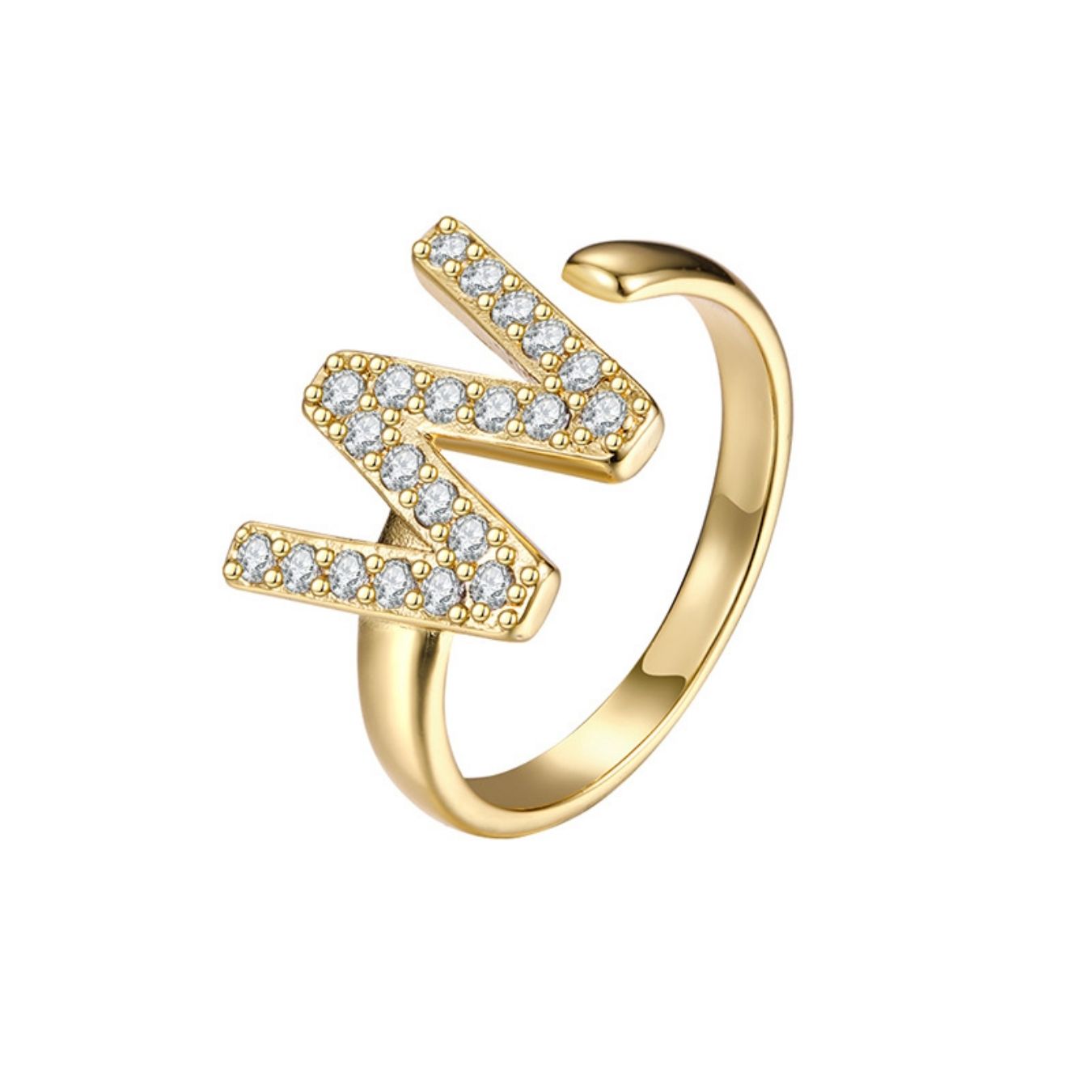 Anillo Ajustable con Inicial "Twinkle"