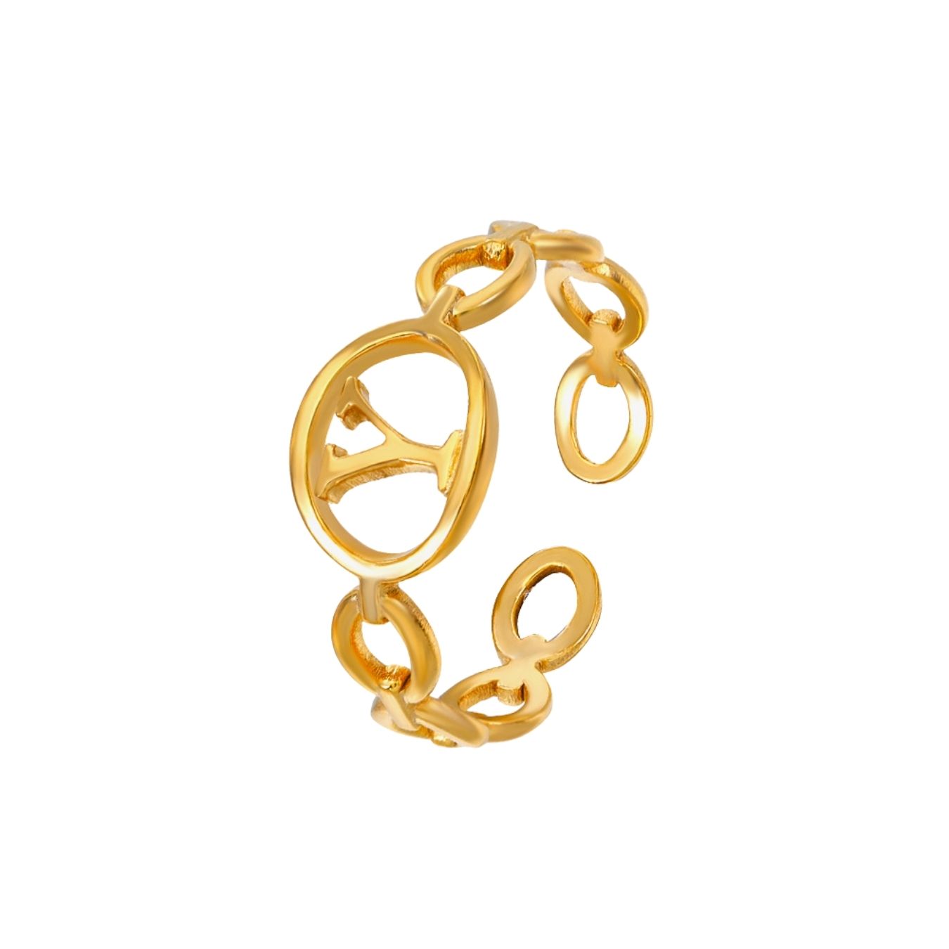 Anillo Ajustable con Inicial "Embrace"
