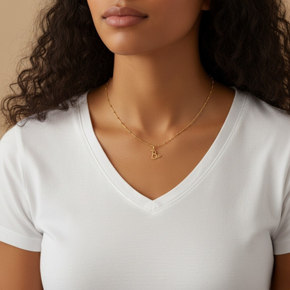 Collar Inicial "Corazón Amor"