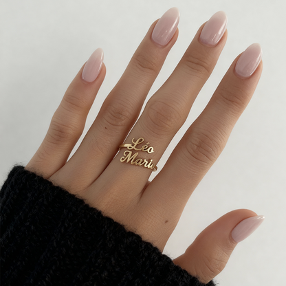 Anillo Ajustable con Nombre "Doble Escritura"