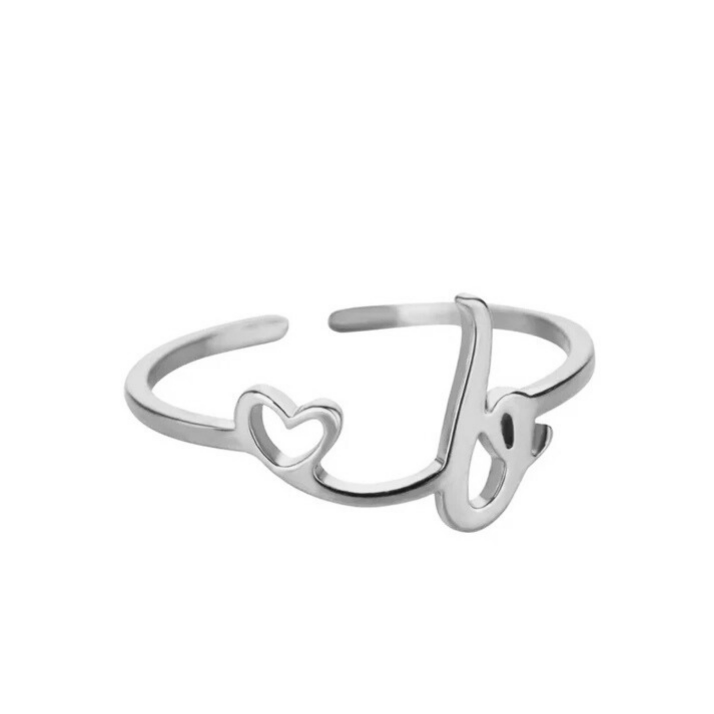 Anillo Ajustable con Inicial "Pretty"
