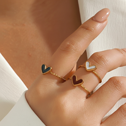 Anillo ajustable "Corazón Luna"