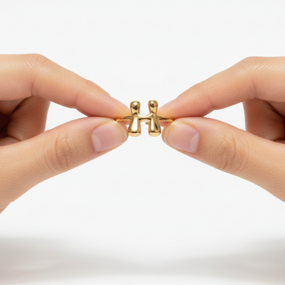 Anillo Ajustable con Inicial "Luxe Bubble"