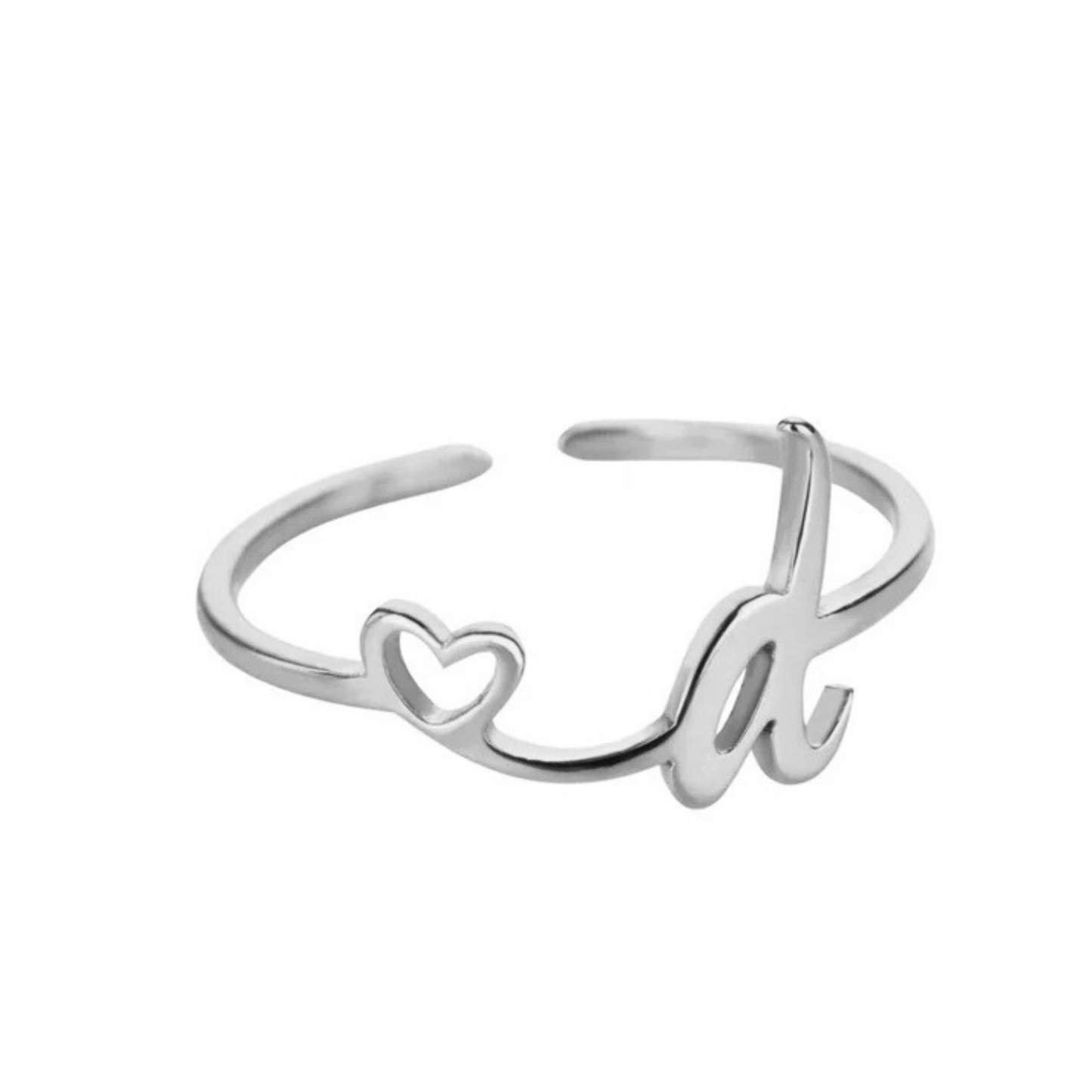 Anillo Ajustable con Inicial "Pretty"