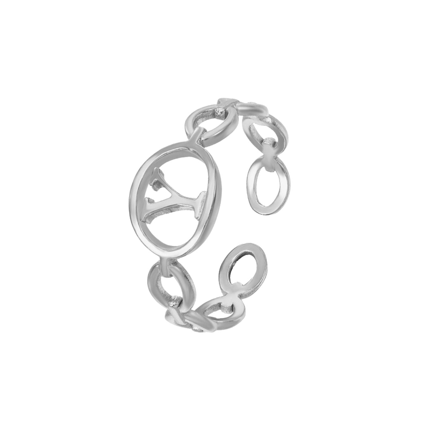 Anillo Ajustable con Inicial "Embrace"