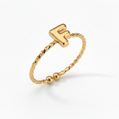 Anillo Ajustable con Inicial "Minimalista"