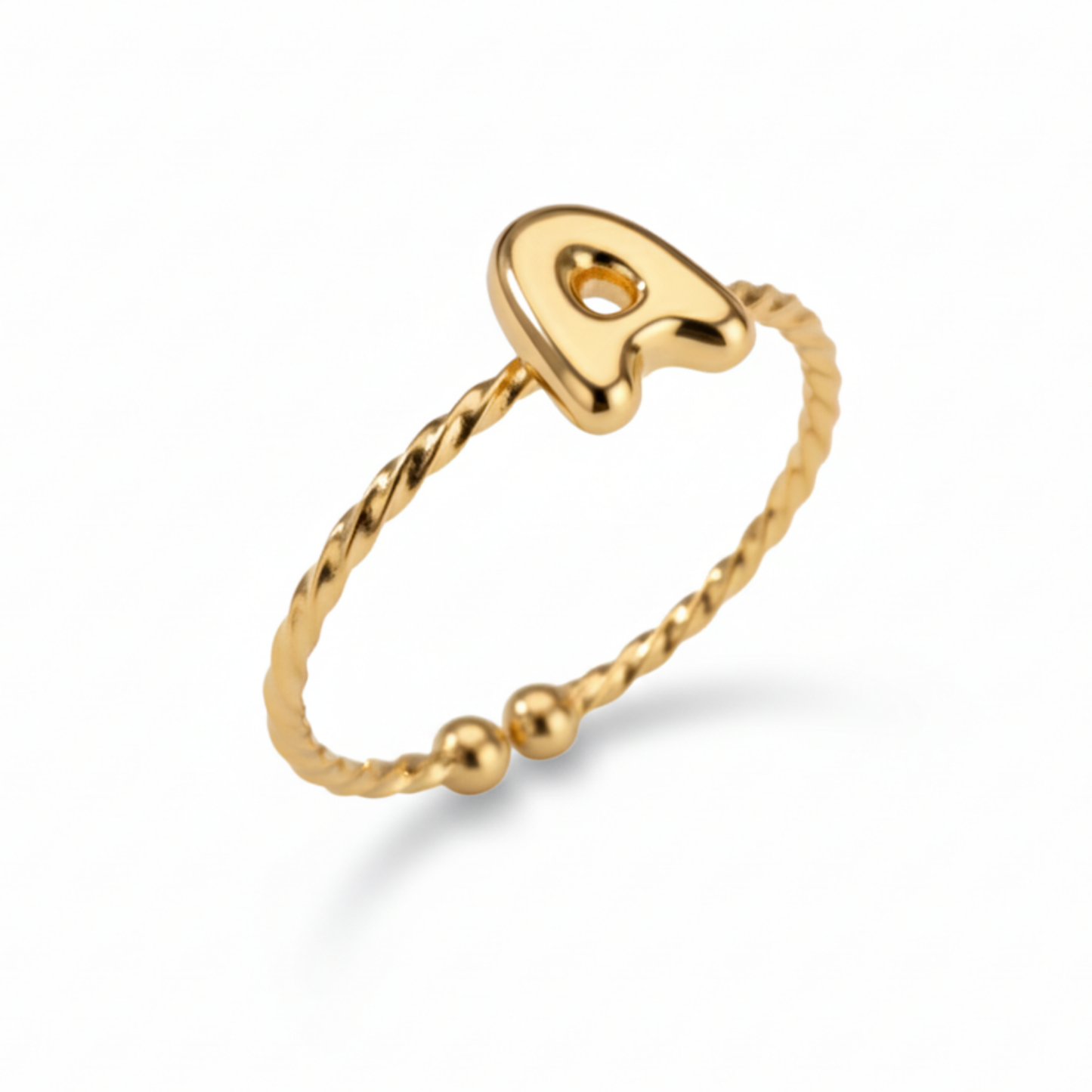 Anillo Ajustable con Inicial "Minimalista"