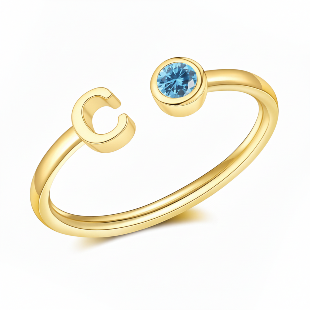 Anillo Ajustable con Inicial "Esencia"