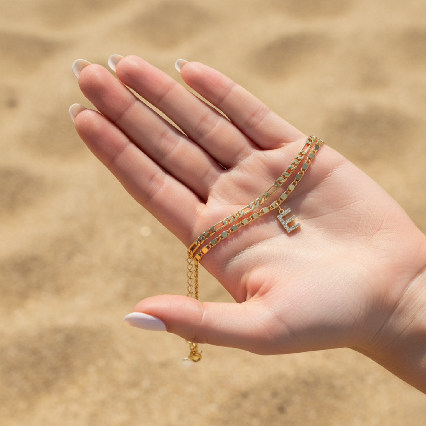 Pulsera Inicial "Sparkle Gold"