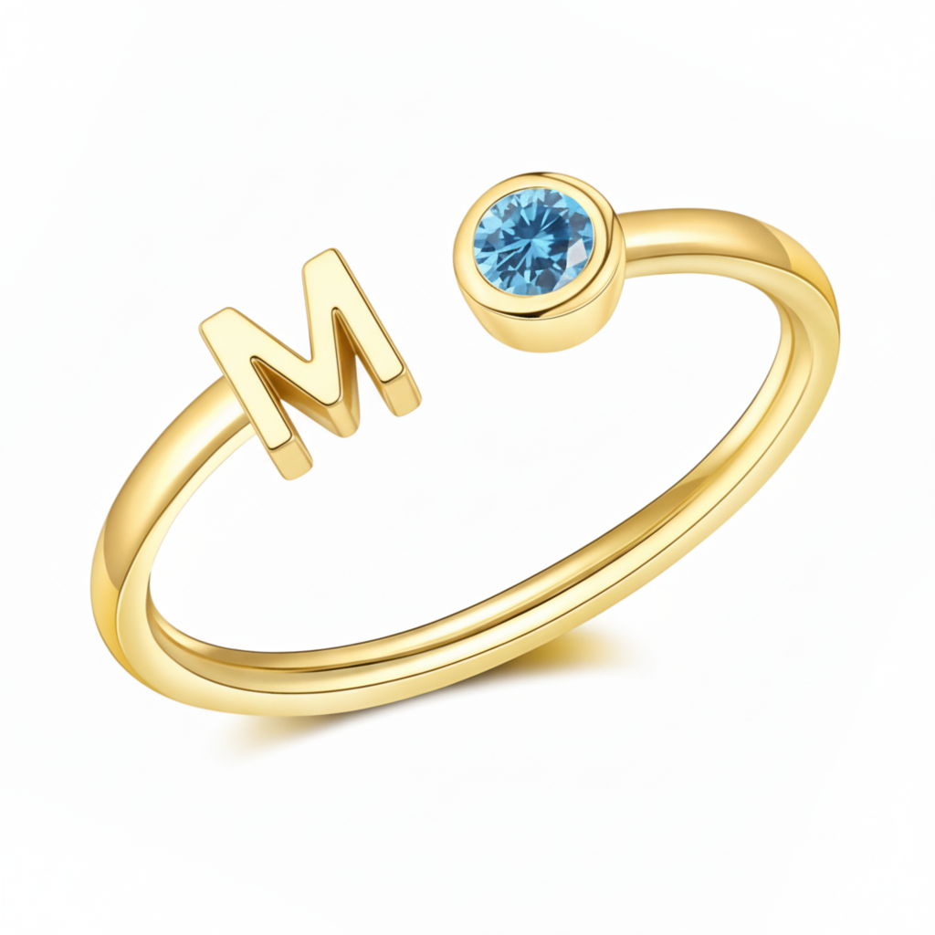 Anillo Ajustable con Inicial "Esencia"
