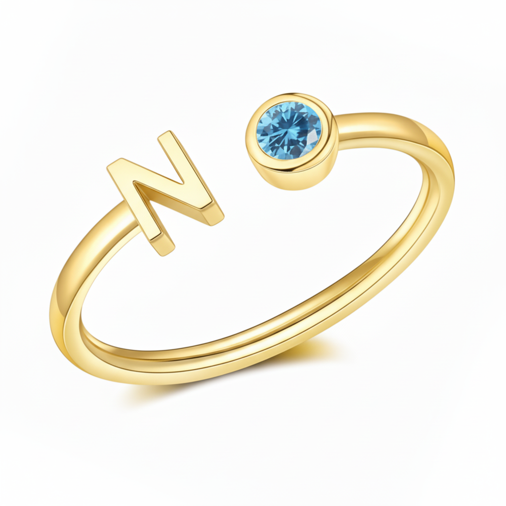 Anillo Ajustable con Inicial "Esencia"