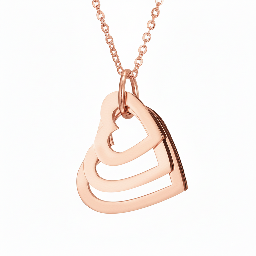 Collar con nombre "Corazones anidados"