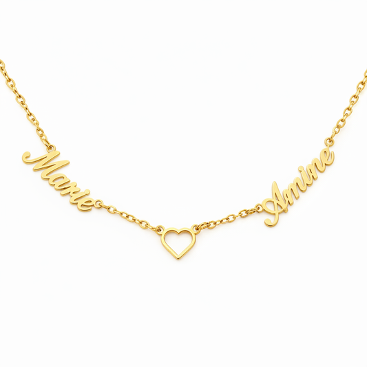 Collar con nombre "Abrazo eterno"