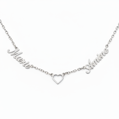 Collar con nombre "Abrazo eterno"