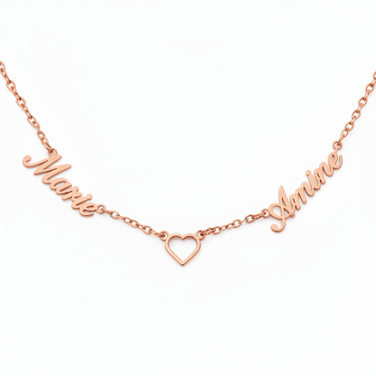 Collar con nombre "Abrazo eterno"