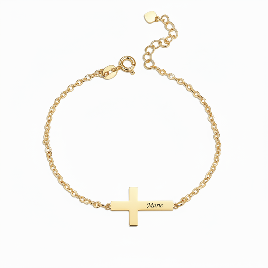 Pulsera con nombre "Cruz lateral"