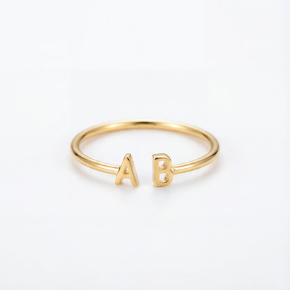 Anillo Ajustable con Inicial "Doble Monograma"