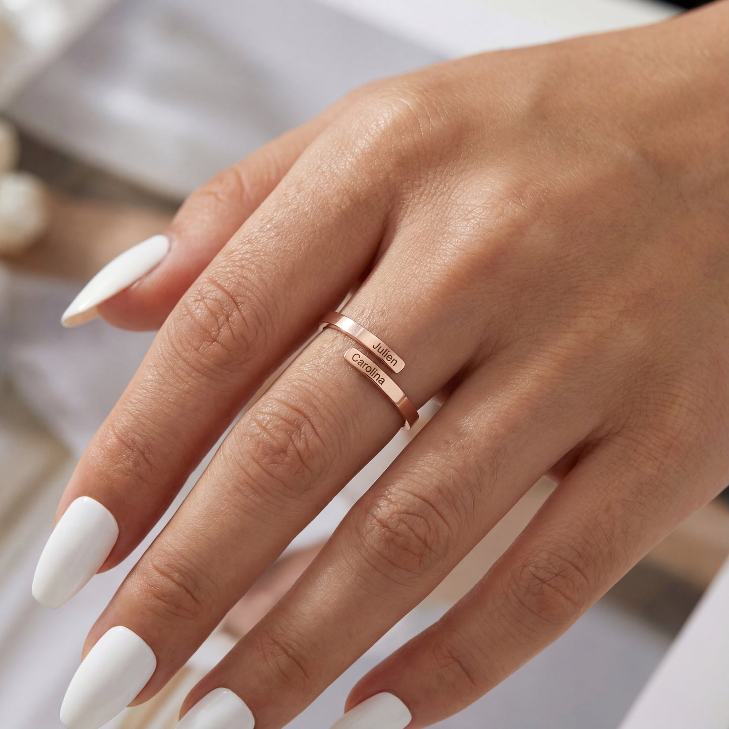 Anillo Ajustable de Doble Nombre "Dual Soul"