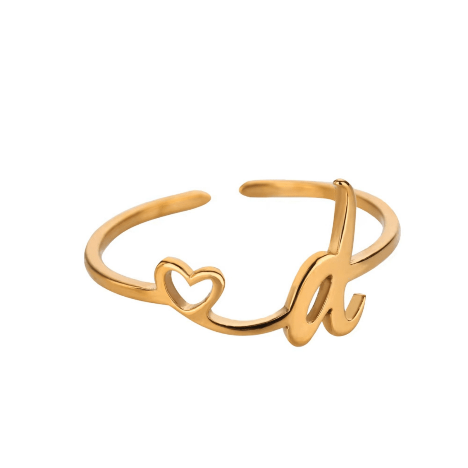 RICCARDI - BAGUE AJUSTABLE "Initial Heart Ring" - Riccardi