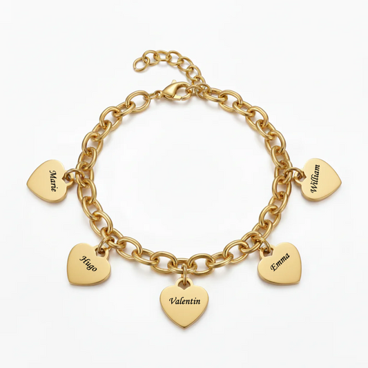 Pulsera Initial "Custom Hearts"